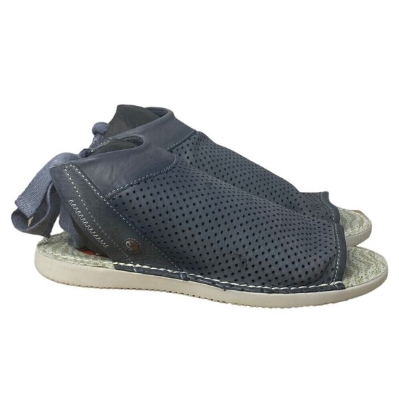 NEW Softinos By FLY London Women's Size 5 Leather Tie-Back Sandals Navy 36EU NIB - Picture 7 of 9